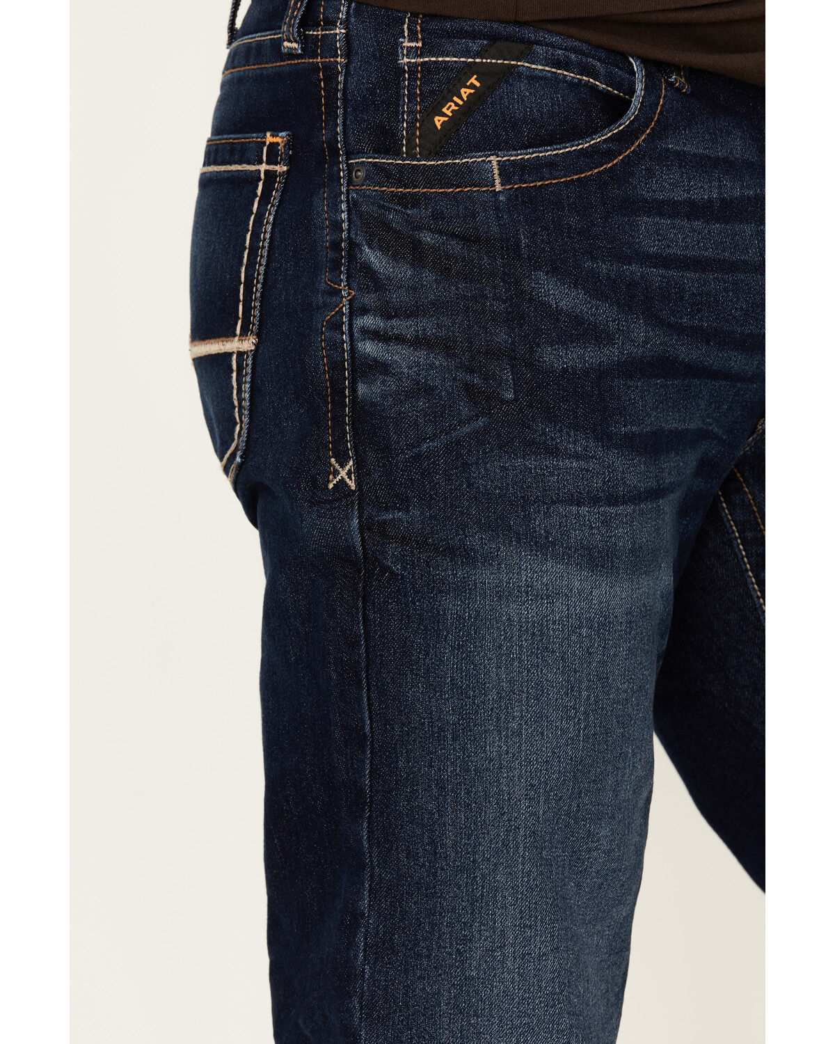 Image #2 - Ariat Men's Rebar M4 Edge Low Rise Maritime Wash Bootcut Jeans, Blue, hi-res