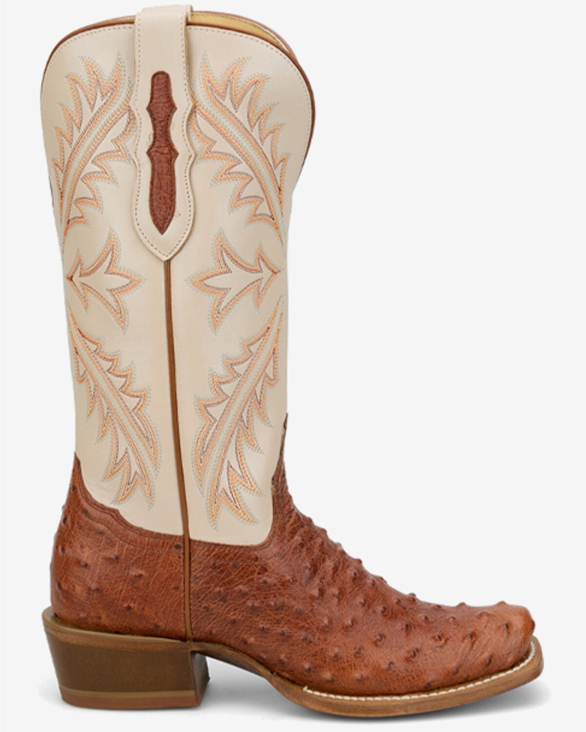 Image #2 - Tony Lama Women's Ranchero Exotic Ostrich Western Boots - Square Toe, Cognac, hi-res