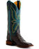 Image #1 - Macie Bean Women's Bite In Shining Armor Caiman Print Leather Western Boot - Broad Square Toe , Blue, hi-res