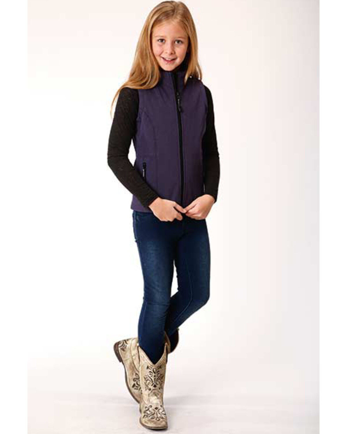 Image #3 - Roper Girls' Softshell Fleece Vest, , hi-res