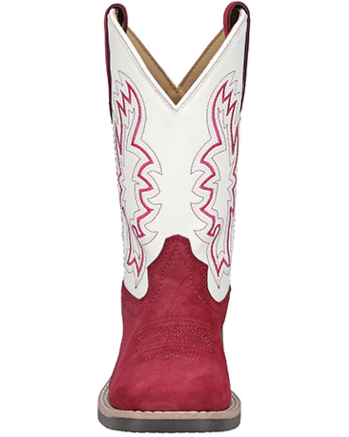 Image #4 - Smoky Mountain Little Girls' Cassidy Western Boots - Broad Square Toe, Red, hi-res