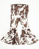 Image #1 - Shyanne Toddler Girls' Carly Faux Suede Cow Print Flare Pants, Brown, hi-res