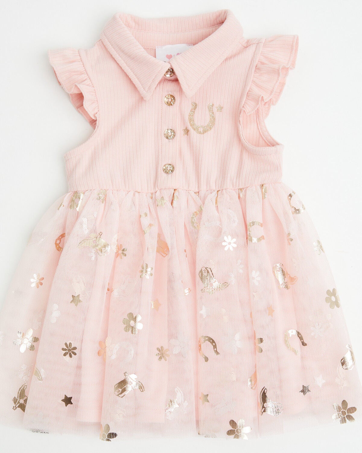 Sugar California Infant Girls' Horseshoe Print Tutu Dress, Pink, hi-res