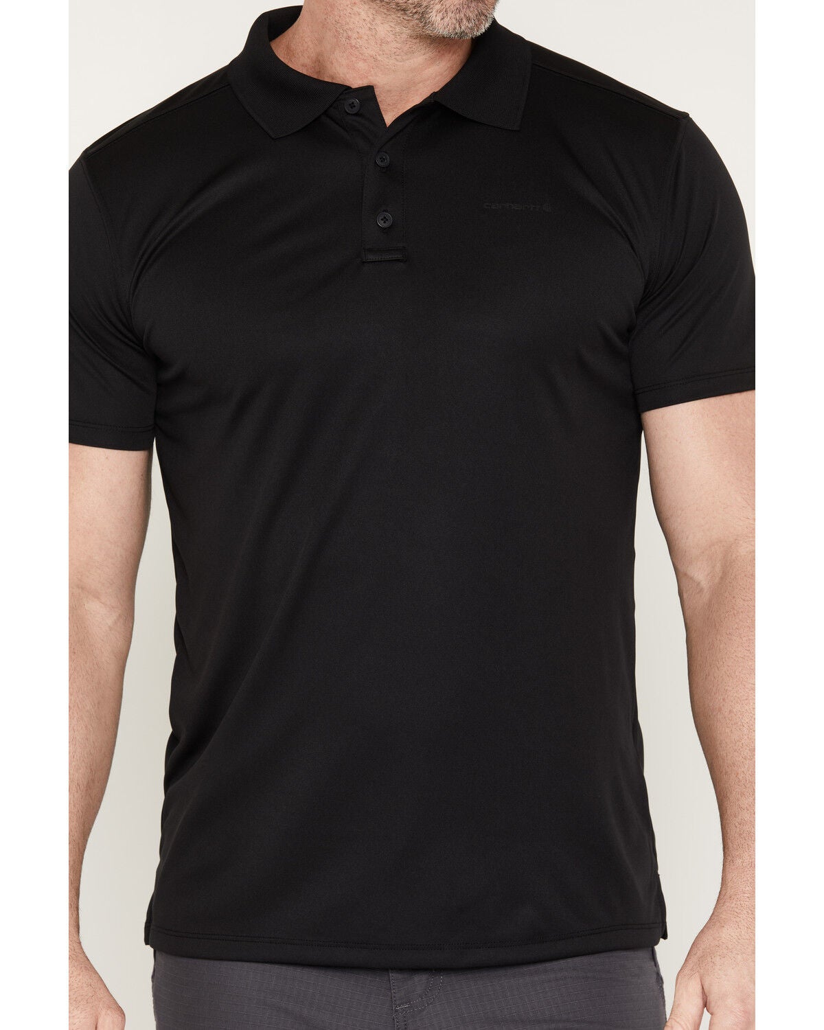 Image #3 - Carhartt Men's Force Sun Defender&trade; Relaxed Fit Lightweight Short Sleeve Polo, Black, hi-res