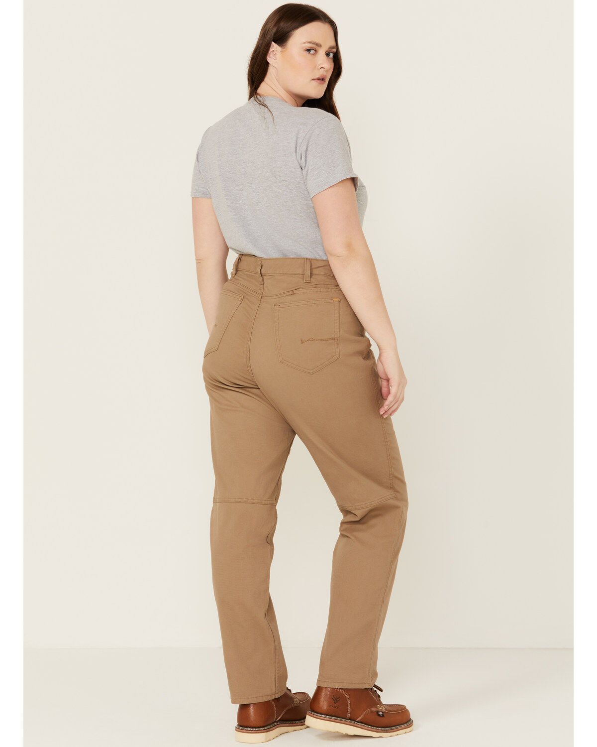 Image #3 - Ariat Women's Rebar PR Made Tough Straight Pants - Plus, Khaki, hi-res