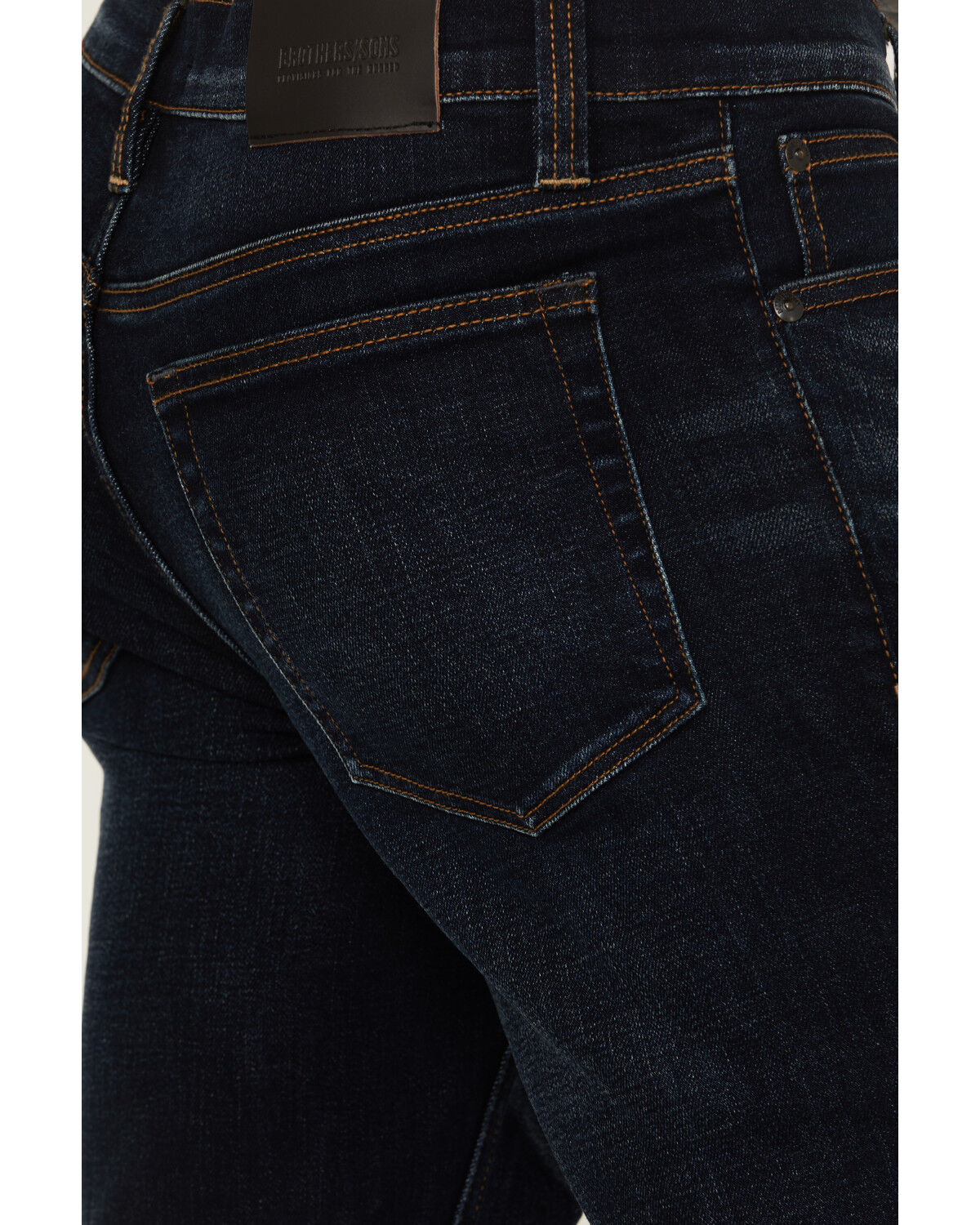 Image #4 - Brothers and Sons Men's Cochise Wash Tucker Slim Straight Stretch Denim Jeans, Dark Wash, hi-res