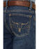 Cowboy Hardware Boys' Medium Wash Mid Rise Steer Head Straight Jeans, Blue, hi-res