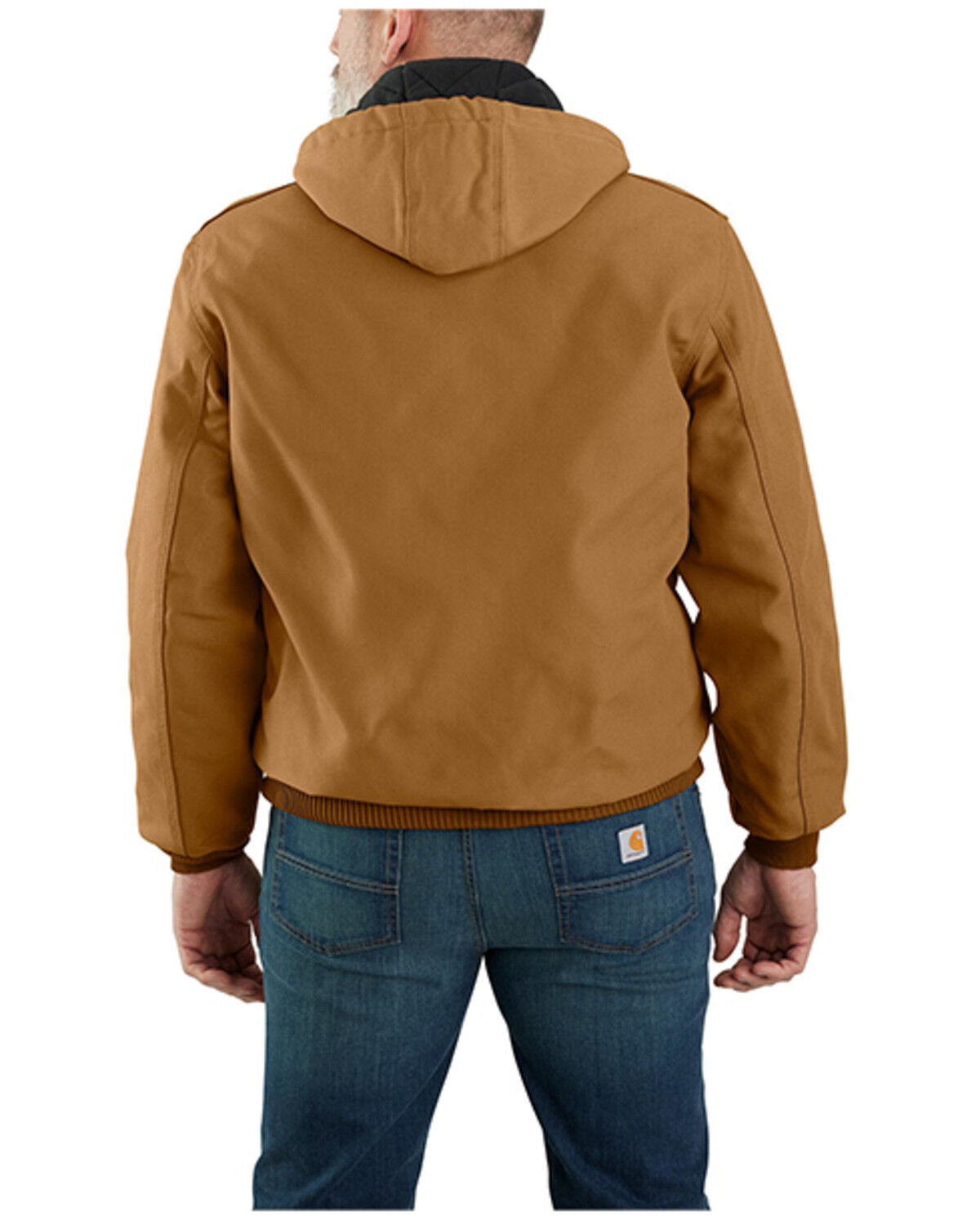 Image #2 - Carhartt Men's Flannel Lined Loose Fit Firm Duck Active Jacket, Brown, hi-res