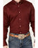 Image #3 - RANK 45® Men's Twill Logo Long Sleeve Button-Down Stretch Western Shirt, Wine, hi-res