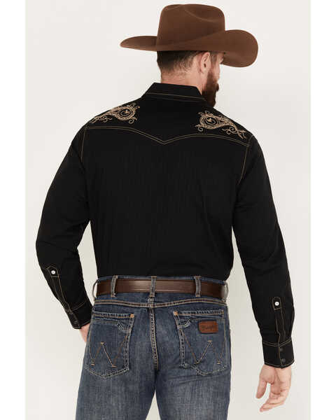 Image #4 - Wrangler Men's Rock 47 Long Sleeve Snap Western Shirt, Black, hi-res
