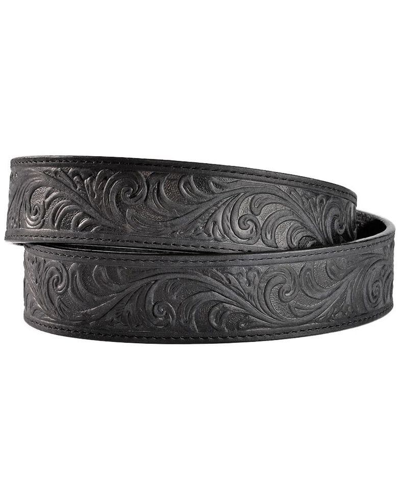 Justin Men's Black Hand Tooled Western Belt Boot Barn