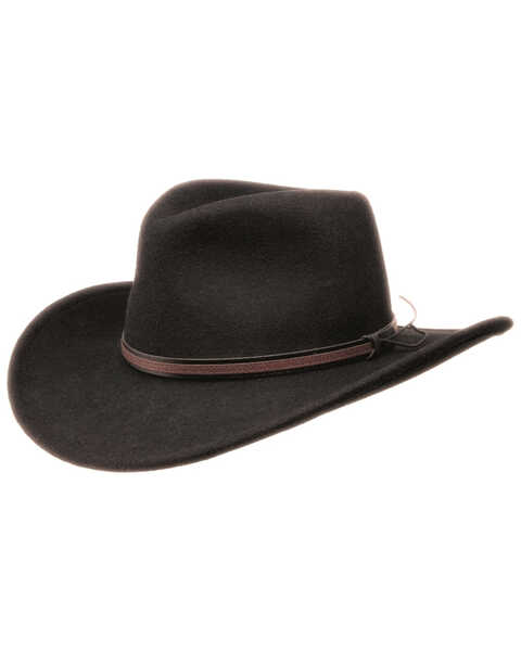 Black Creek Men's Black Crushable Wool Hat, Black, hi-res