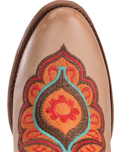 Image #6 - Corral Women's Natural Orange Embroidered Booties - Medium Toe, , hi-res
