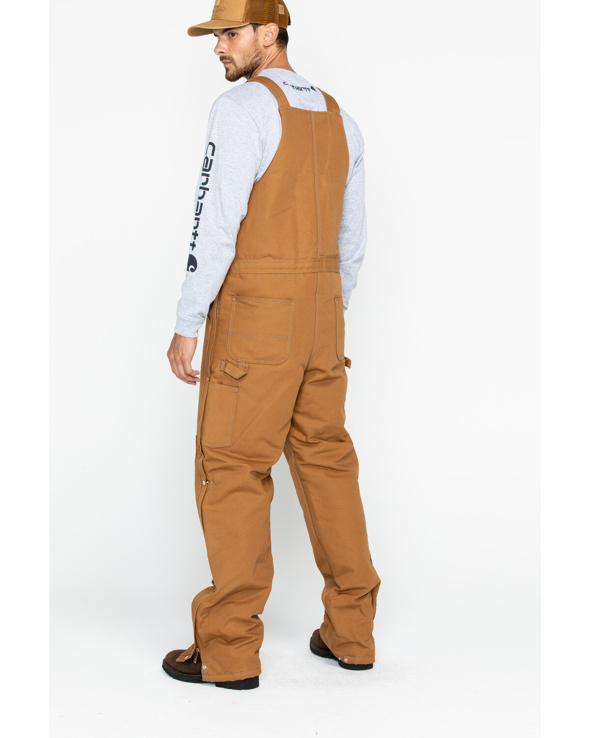 Image #3 - Carhartt Men's Zip-to-Waist Bib Work Overalls, , hi-res