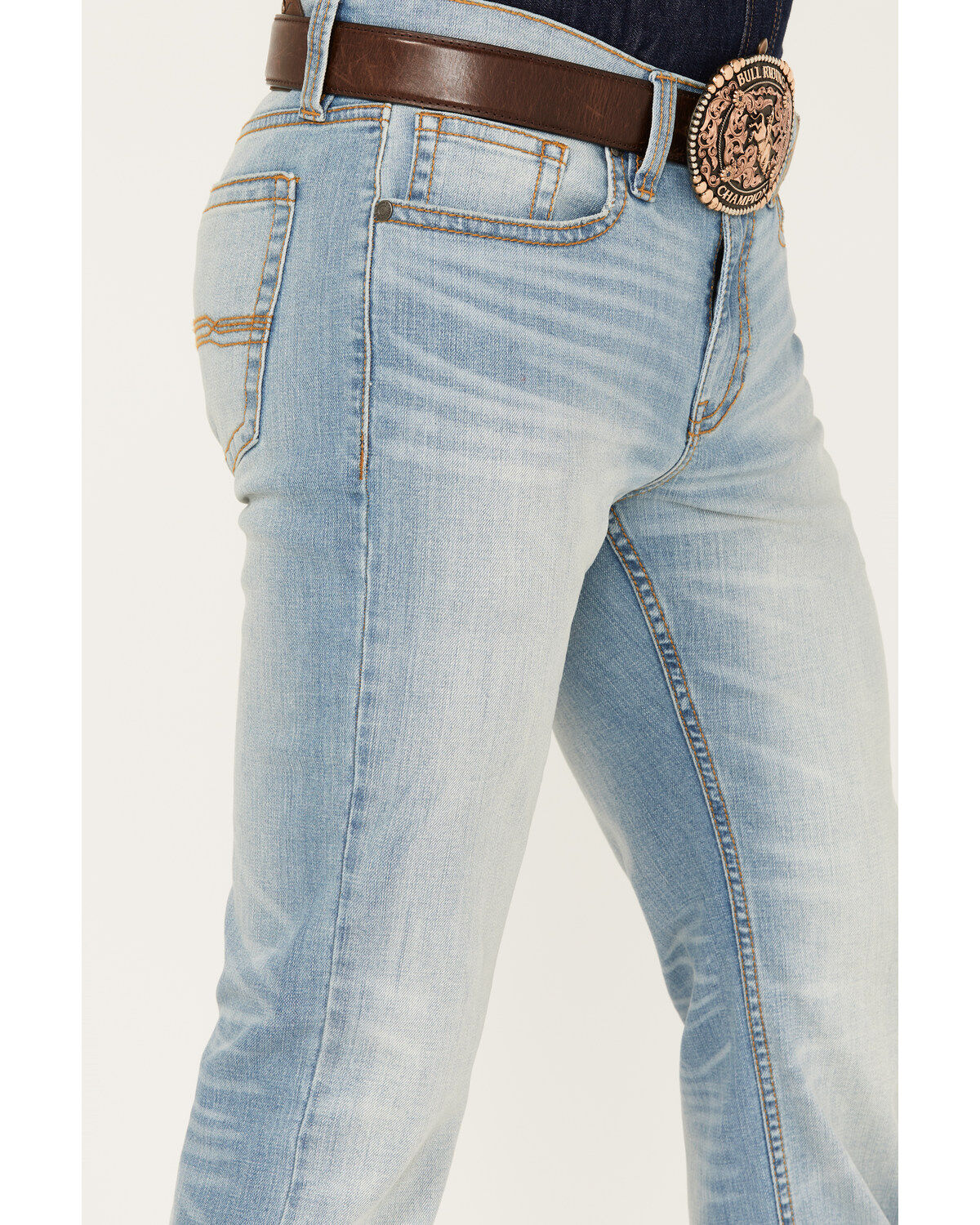 Image #2 - Cody James Men's Cowboy Wash Jackson Slim Straight Stretch Denim Jeans, Light Wash, hi-res