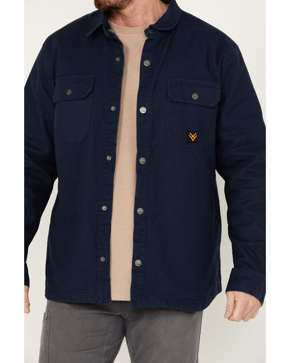 Image #3 - Hawx Men's Weathered Canvas Fleece Lined Jacket, Navy, hi-res