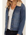 Idyllwind Women's Medium Wash Reversible Sherpa Blanket Denim Jacket, Dark Wash, hi-res