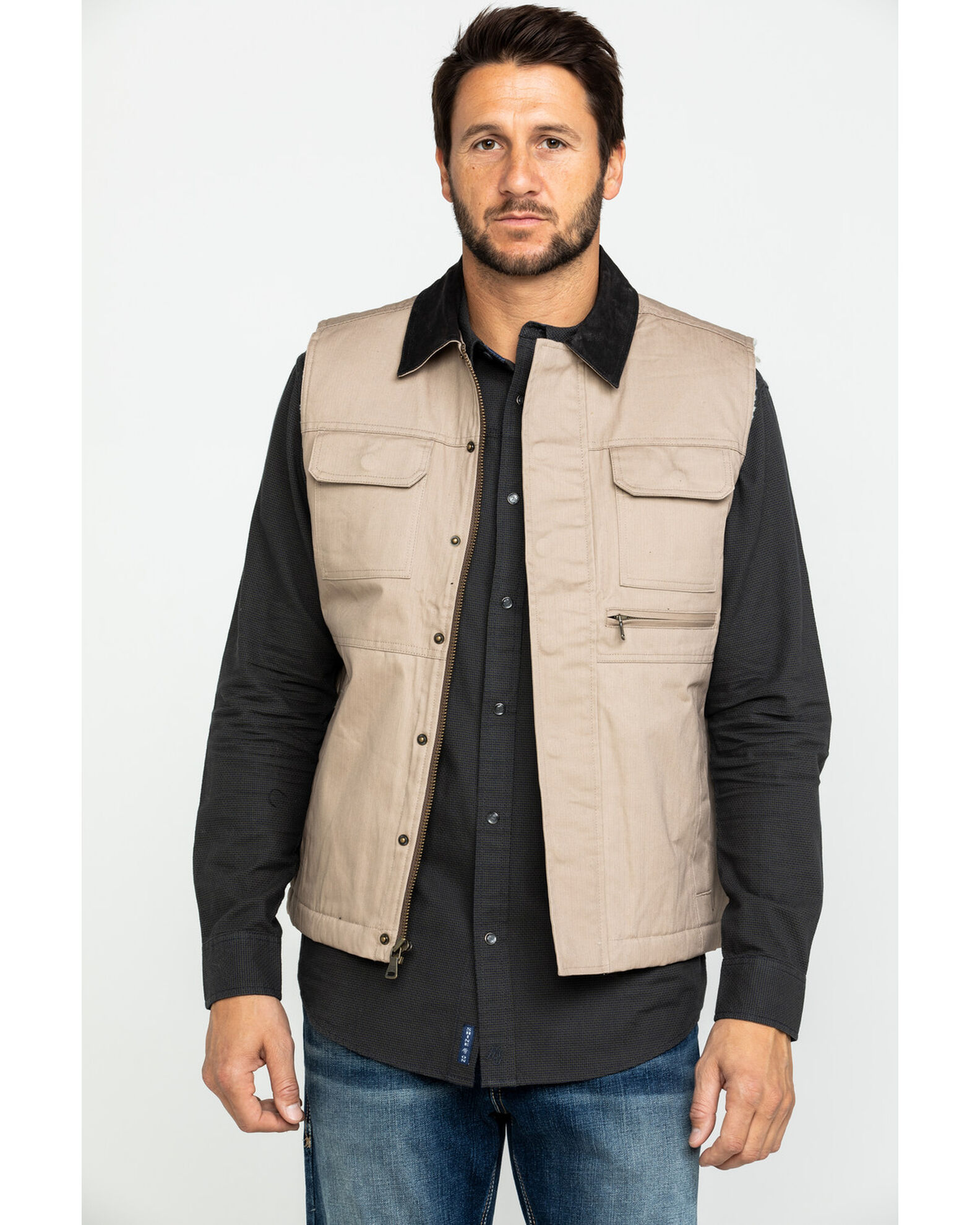 Product Name:  Cody James Men's Tan Ranchero Timberwolf Canvas Vest