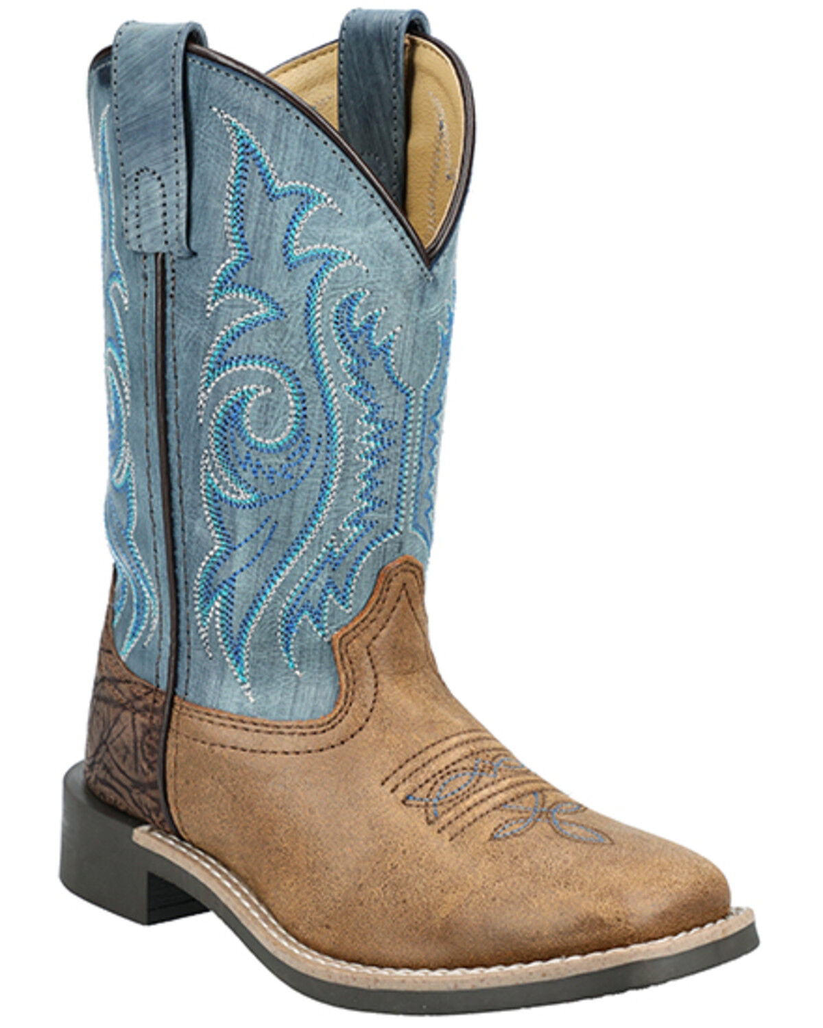 Image #1 - Smoky Mountain Little Boys' Cole Western Boots - Broad Square Toe, Brown, hi-res