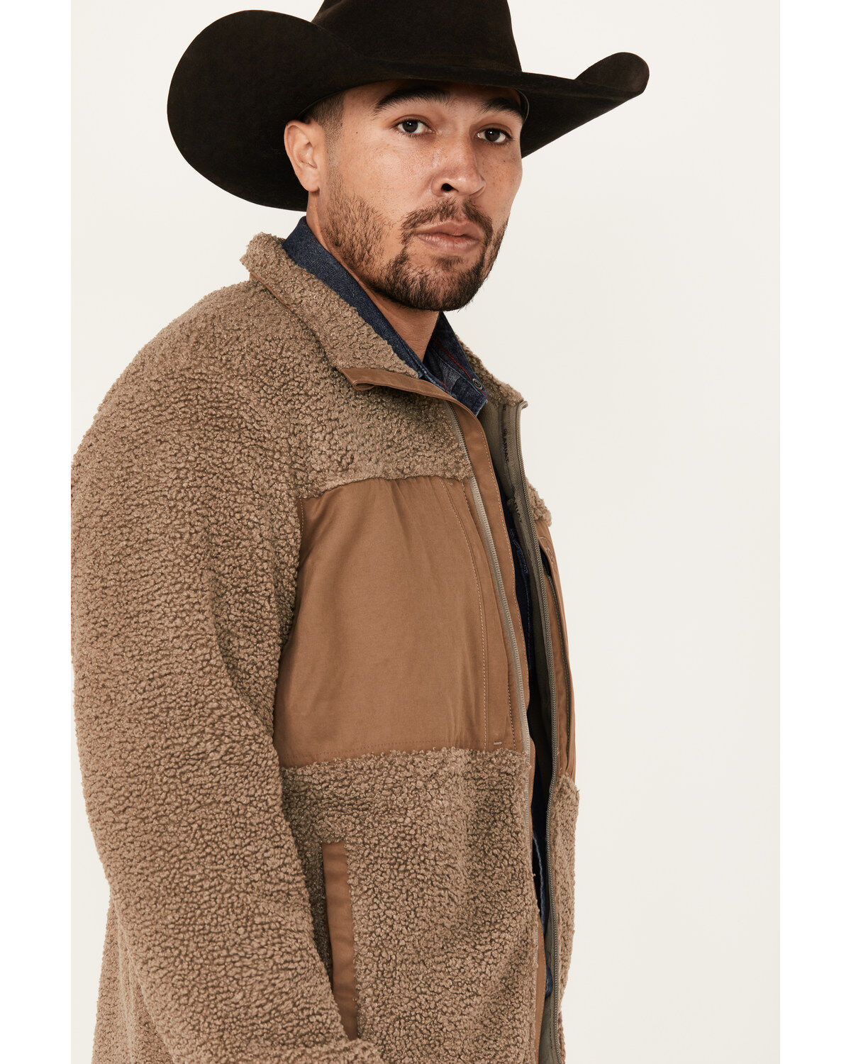 Image #2 - Ariat Men's Odessa Sherpa Lightweight Jacket, Brown, hi-res