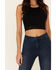 Fornia Women's Caged Back High Neck Crochet Bralette Tank Top, Black, hi-res