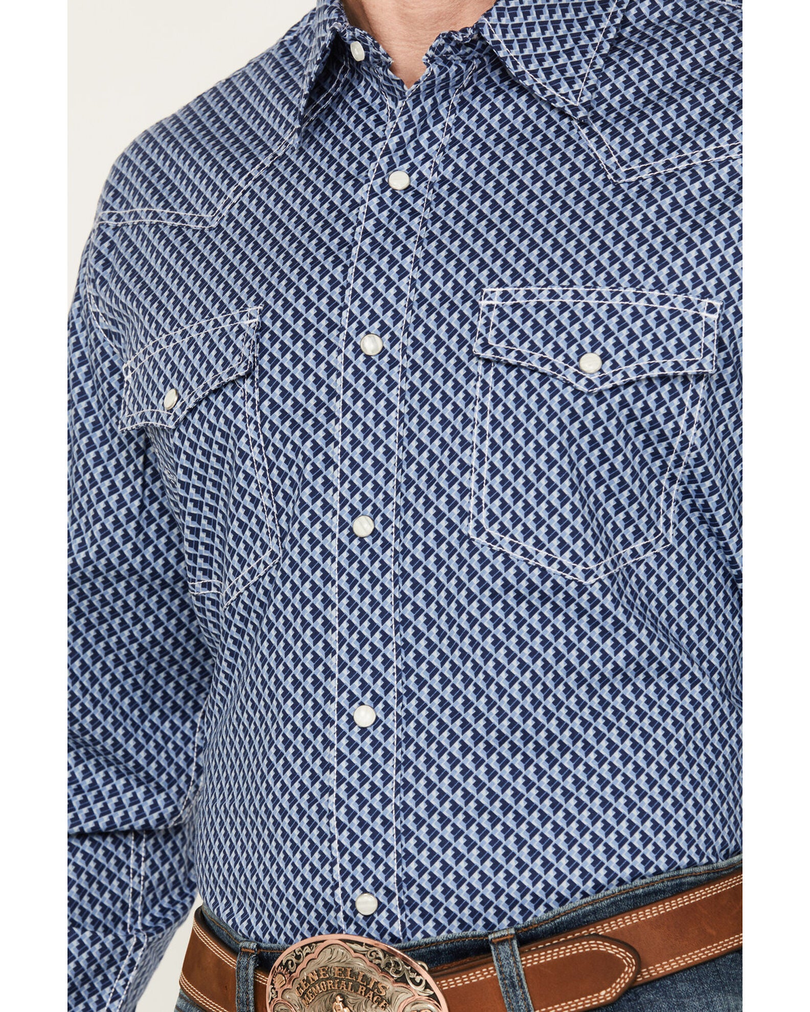 Wrangler Boy's 20X Advanced Comfort Western Snap Print Shirt-Shadow Paisley main image 1