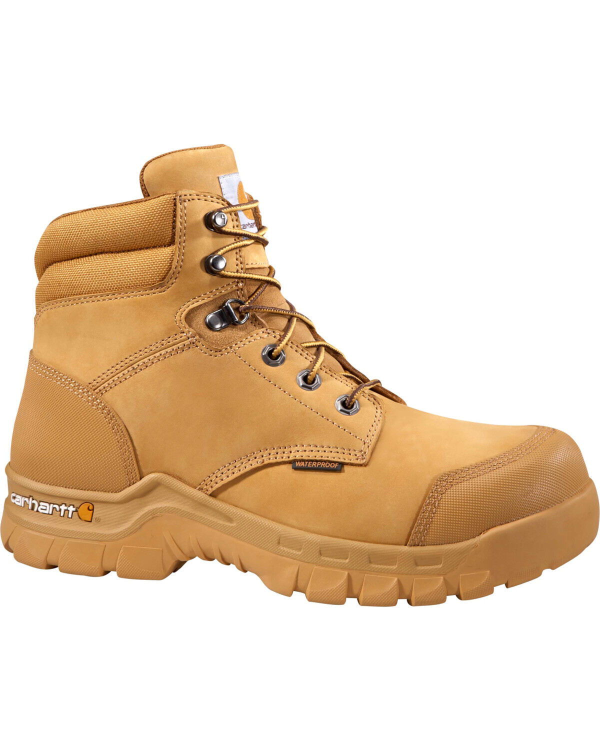 Image #1 - Carhartt Men's 6" Waterproof Rugged Flex Work Boots - Soft Toe, Wheat, hi-res