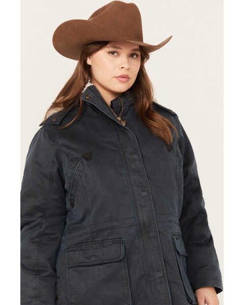 Image #2 - Outback Trading Co. Women's Woodbury Sherpa-Lined Hooded Jacket - Plus Size, Navy, hi-res