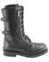 Image #2 - Milwaukee Leather Women's Tall Lace Front Buckles Back and Knife Storage Boots - Round Toe, Black, hi-res
