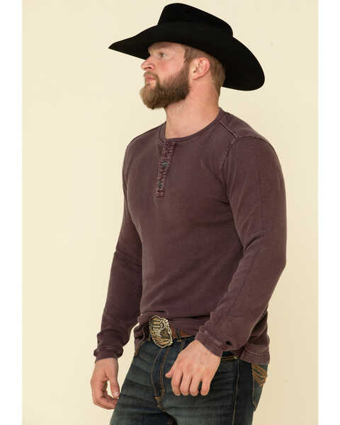 Image #4 - Cody James Men's Wagon Wheel Button Henley Long Sleeve Shirt , , hi-res