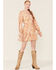 Flying Tomato Women's Floral Print Long Sleeve Mini Dress, Ivory, hi-res