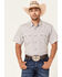 Moonshine Spirit Men's Static Geo Print Short Sleeve Snap Western Shirt , White, hi-res