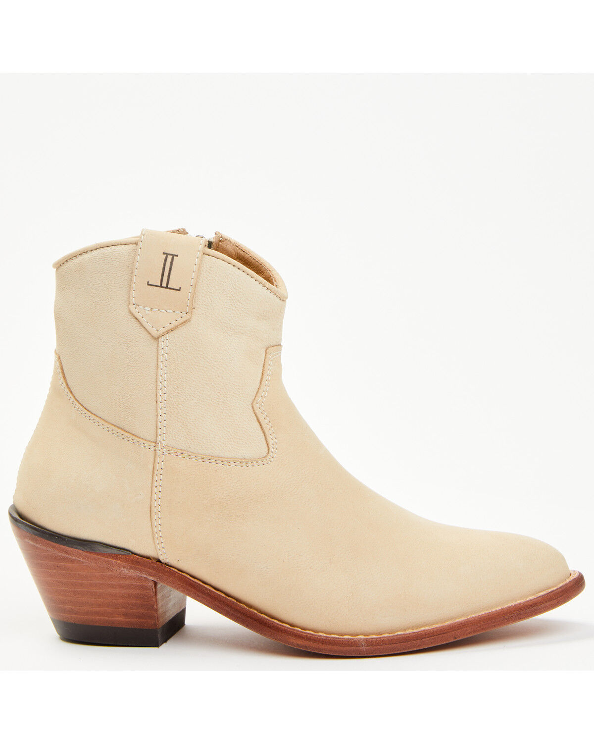 Image #2 - Lucchese Women's Lilah Western Booties - Round Toe, Cream, hi-res