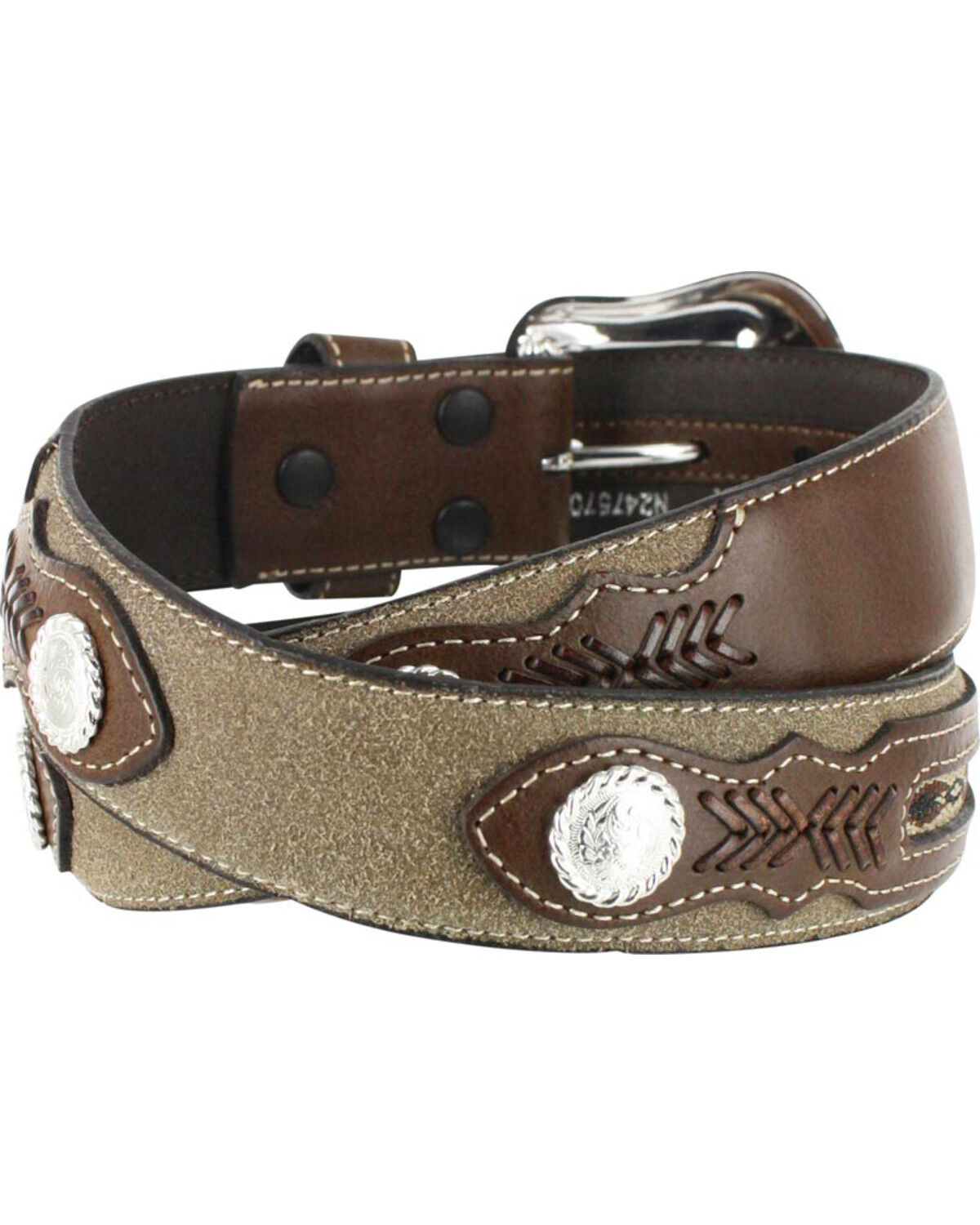 Image #3 - Cody James Men's Roughout Overlay Western Belt, Brown, hi-res