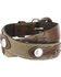 Nocona Men's Roughout Overlay Western Belt, Brown, hi-res