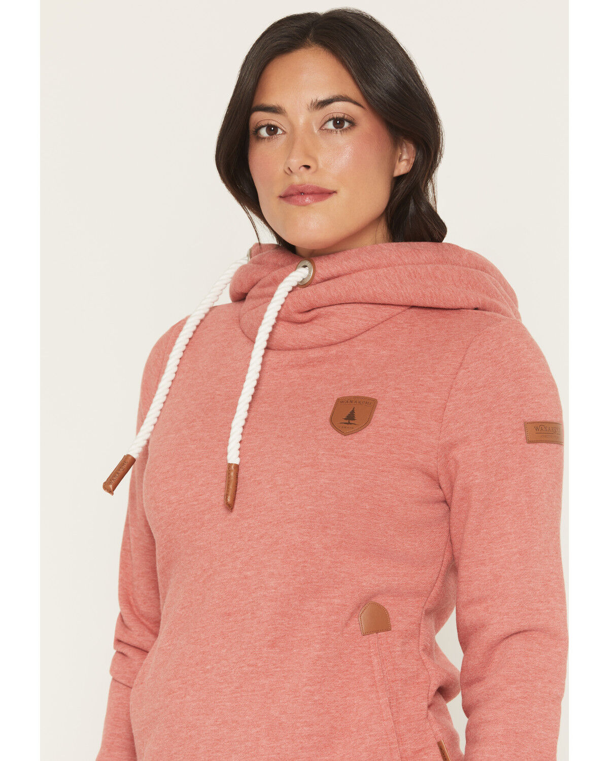 Image #2 - Wanakome Women's Artemis Cowl Neck Hoodie, Red, hi-res