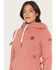 Image #2 - Wanakome Women's Artemis Cowl Neck Hoodie, Red, hi-res