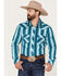 Rock & Roll Denim Men's Dale Brisby Stripe Stretch Long Sleeve Snap Shirt, Turquoise, hi-res