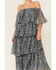 Image #2 - Z&L Women's Off-the-Shoulder Star Print Tiered Midi Dress, Multi, hi-res