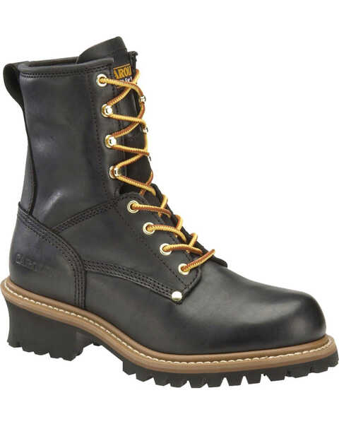 Image #1 - Carolina Men's 8" Logger Boots - Steel Toe, Black, hi-res