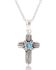 Image #1 - Montana Silversmiths Women's Feathered Cross Turquoise Center Necklace, Silver, hi-res