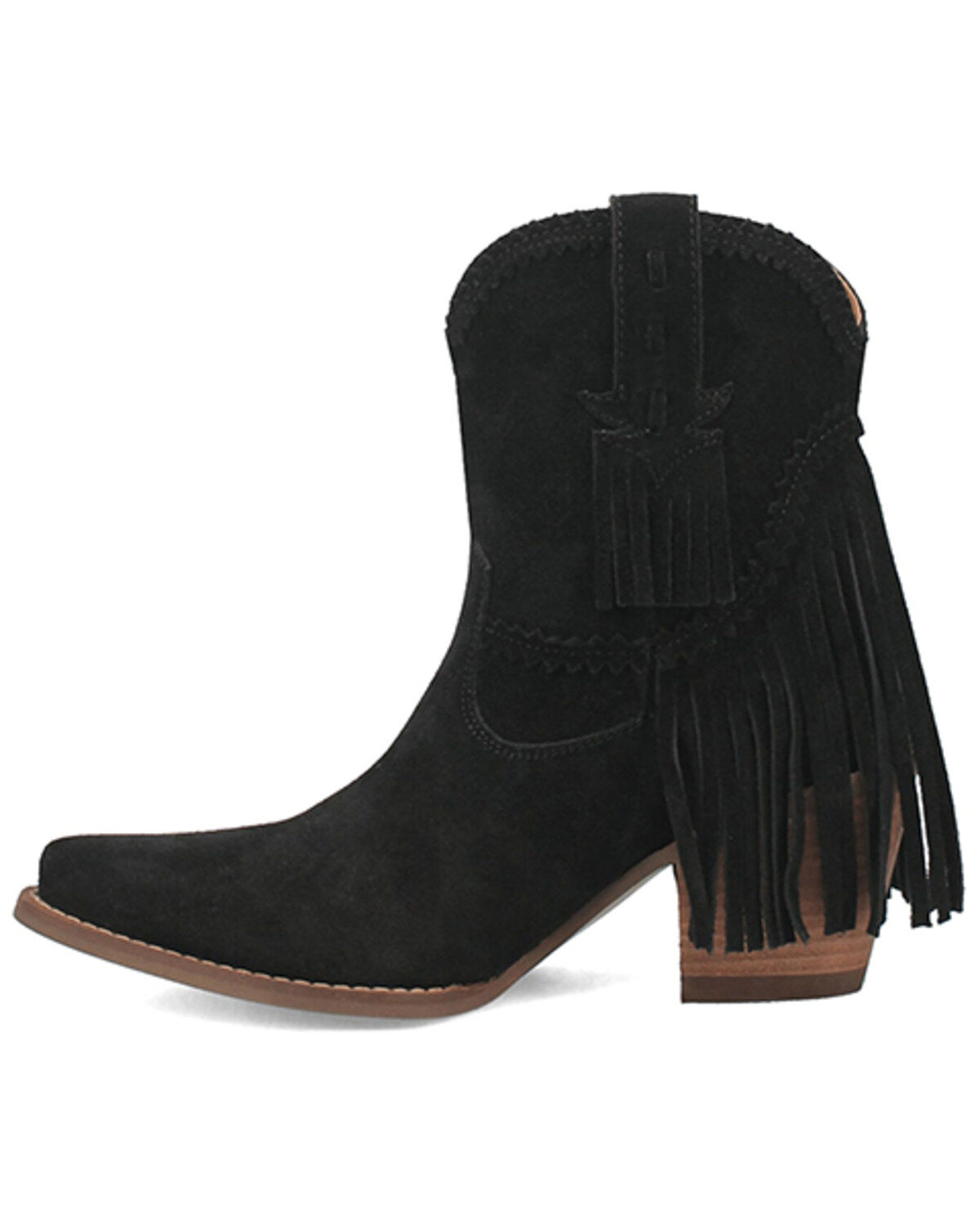 Image #3 - Dingo Women's Fandango Fringe Western Booties - Snip Toe, Black, hi-res