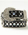 Image #1 - Shyanne Girls' Horseshoe Medallion Bling Belt, Black, hi-res
