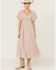 Image #1 - Yura Women's Short Sleeve Ruffle Hem Maxi Dress, Pink, hi-res