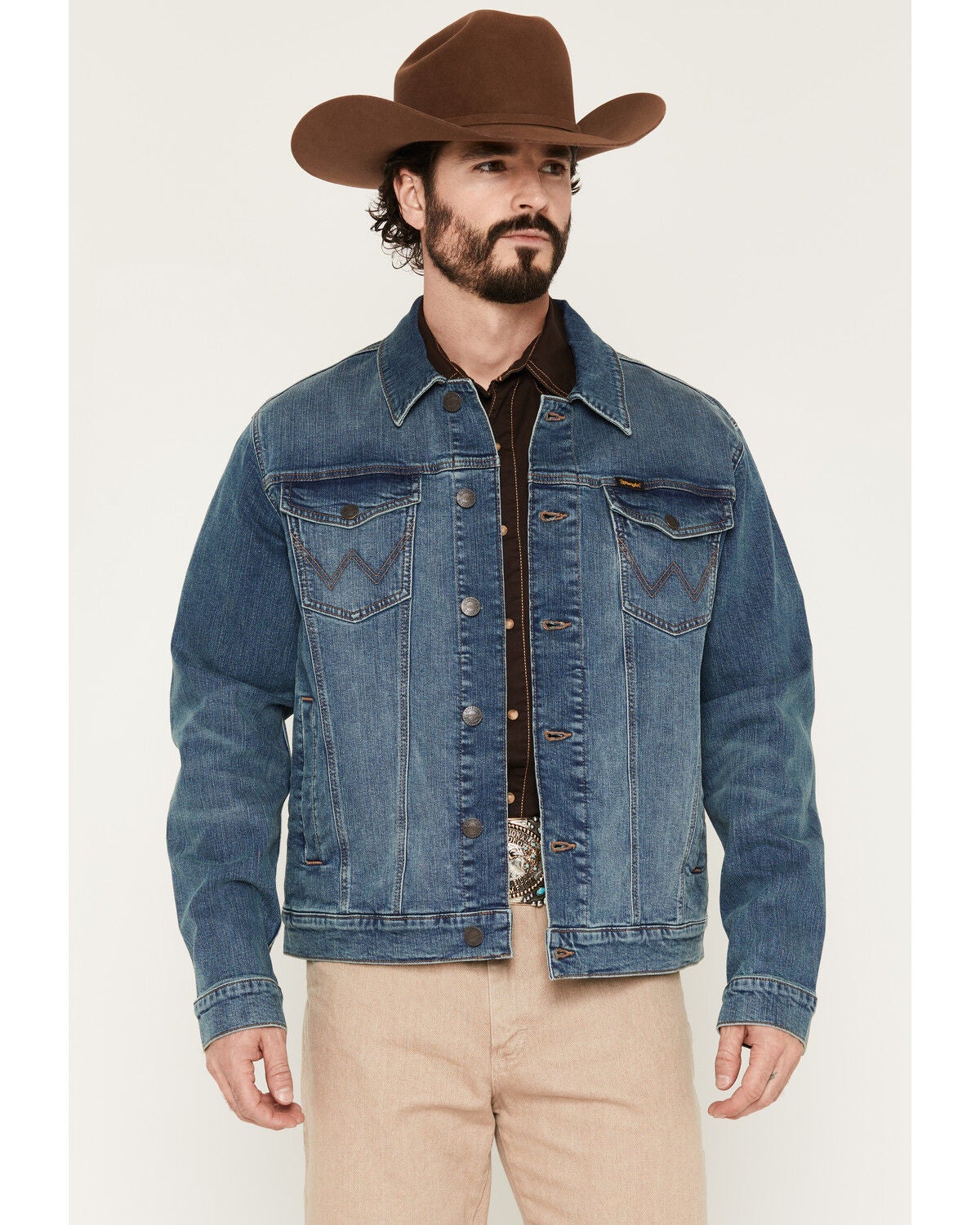 Wrangler Retro Men's Unlined Denim Trucker Jacket, Medium Wash, hi-res