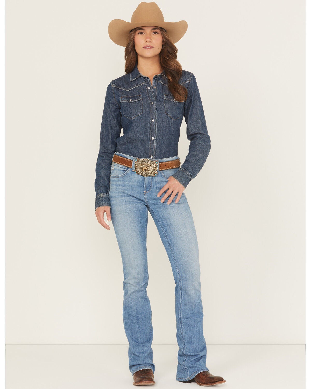 Ariat Women's Light Wash High Rise Camelia Bootcut Stretch Denim Jeans, Light Wash, hi-res