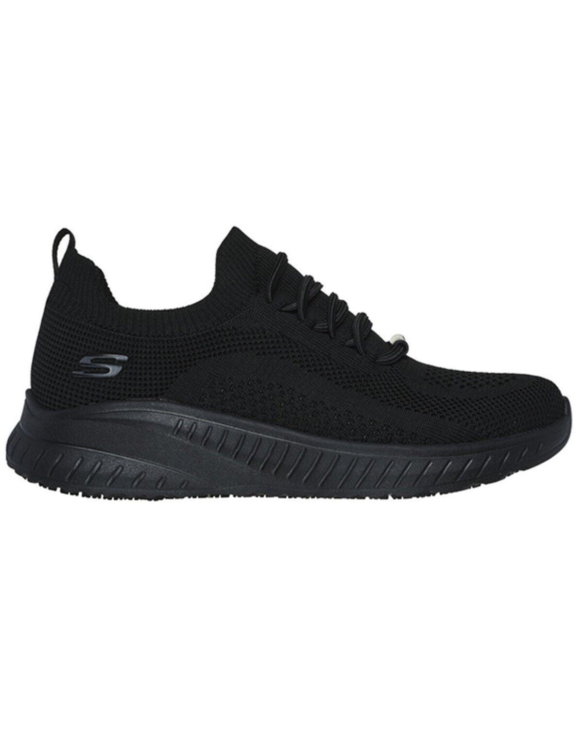 Skechers Women's Relaxed Fit BOBS Sport Squad Chaos Work Shoes - Round Toe, Black, hi-res