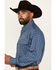 Image #2 - George Strait by Wrangler Men's Printed Long Sleeve Stretch Western Shirt, Navy, hi-res