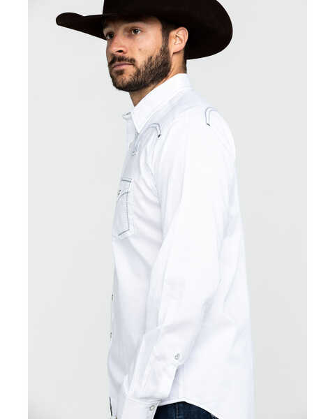 Image #3 - Rock 47 By Wrangler Men's White Solid Long Sleeve Western Shirt , , hi-res