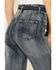 Flying Tomato Women's Tie-Front Flare Jeans, Blue, hi-res